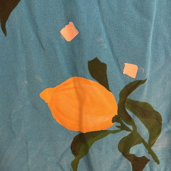 Rent the Runway Chinti & Parker Lemon Printed Silk‎ Wrap Dress Size 8 - Picture 4 of 6